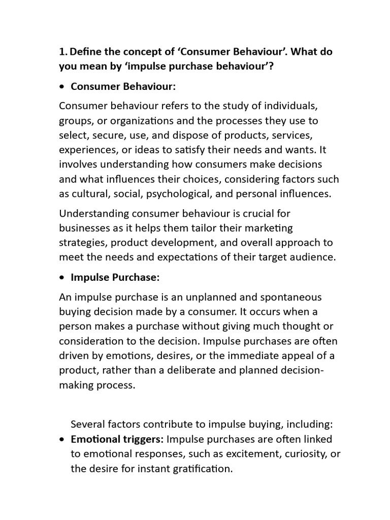 Consumer Behaviour | PDF