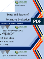 Types and Stages of Formative Evaluation