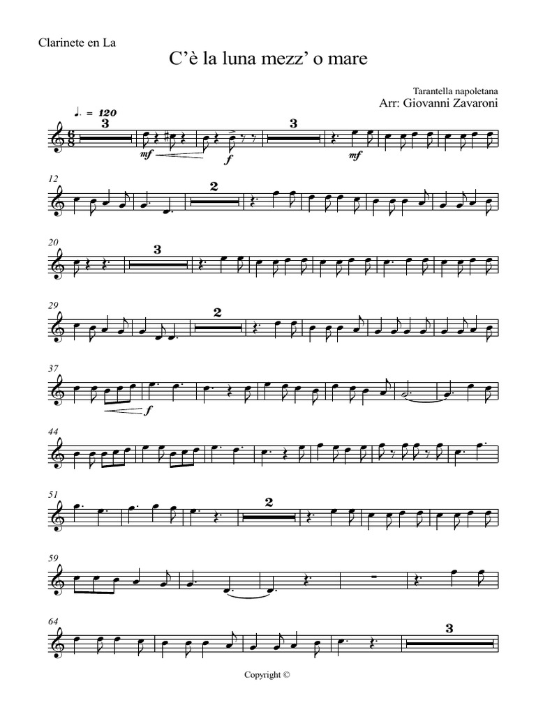 C’è la luna mezz’ o mare orchetra en La PDF