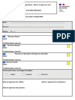 Fiche Sujet Oral DNB