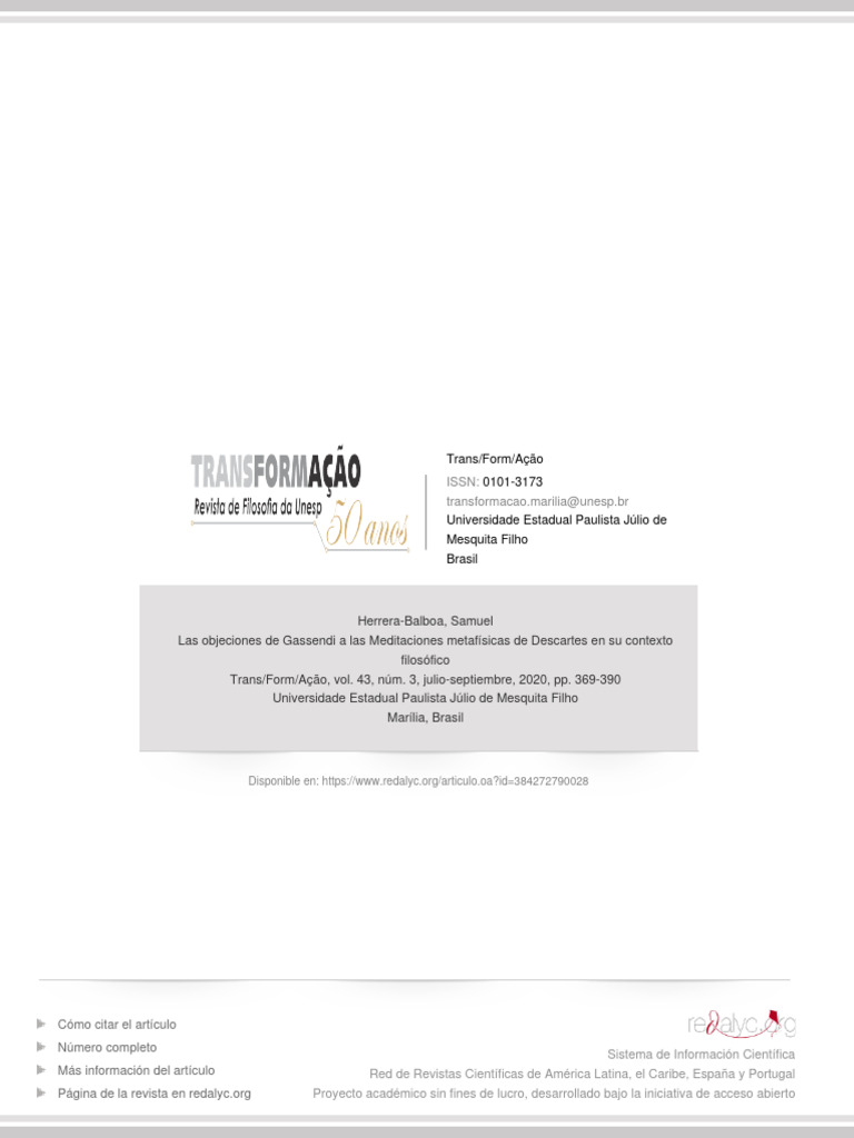 Trans/Form/Ação 0101-3173: Issn: Transformacao - Marilia@ | PDF
