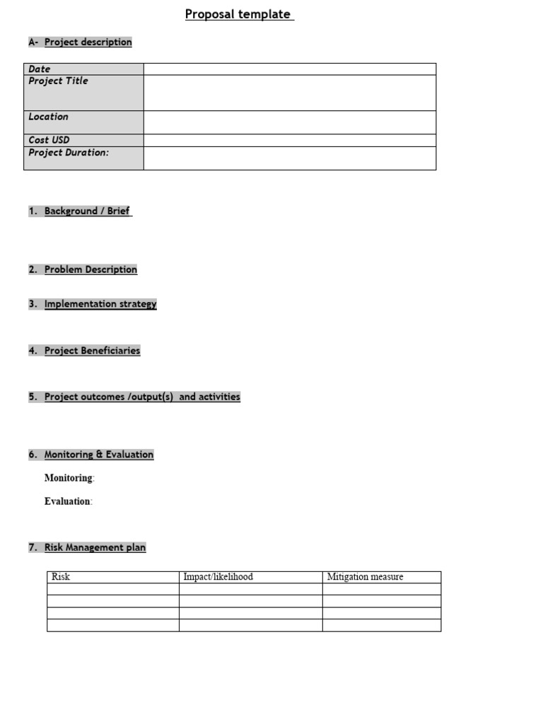 Proposal Template | PDF
