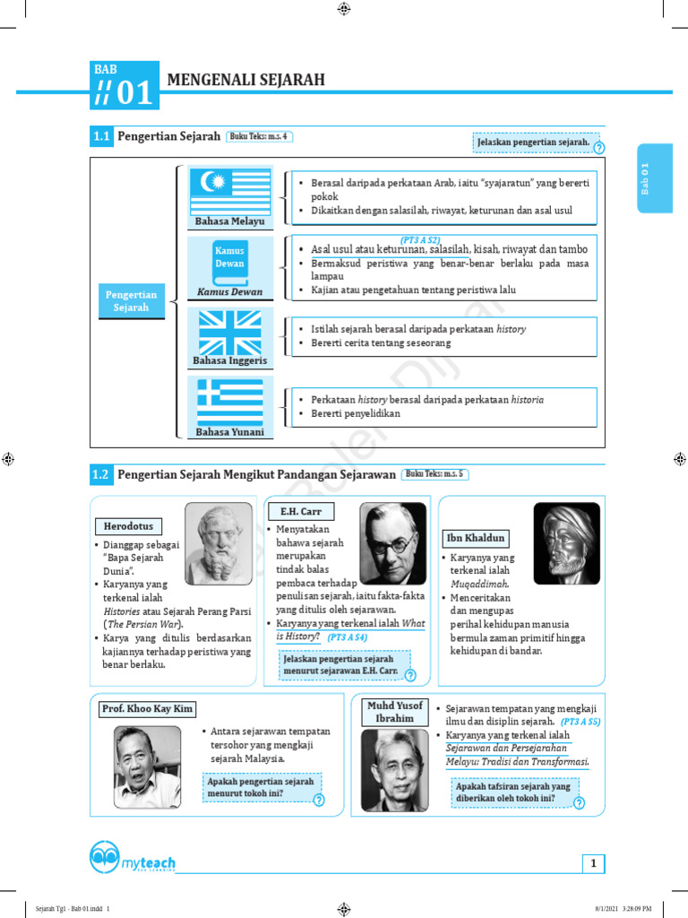 Sejarah Ting 1 - Bab 01 | PDF