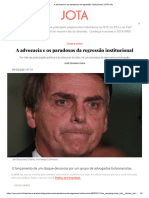 A Advocacia e Os Paradoxos Da Regressão Institucional - JOTA Info