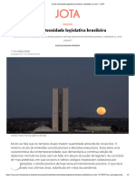 A Alta Intensidade Legislativa Brasileira - Realidade Ou Mito - JOTA