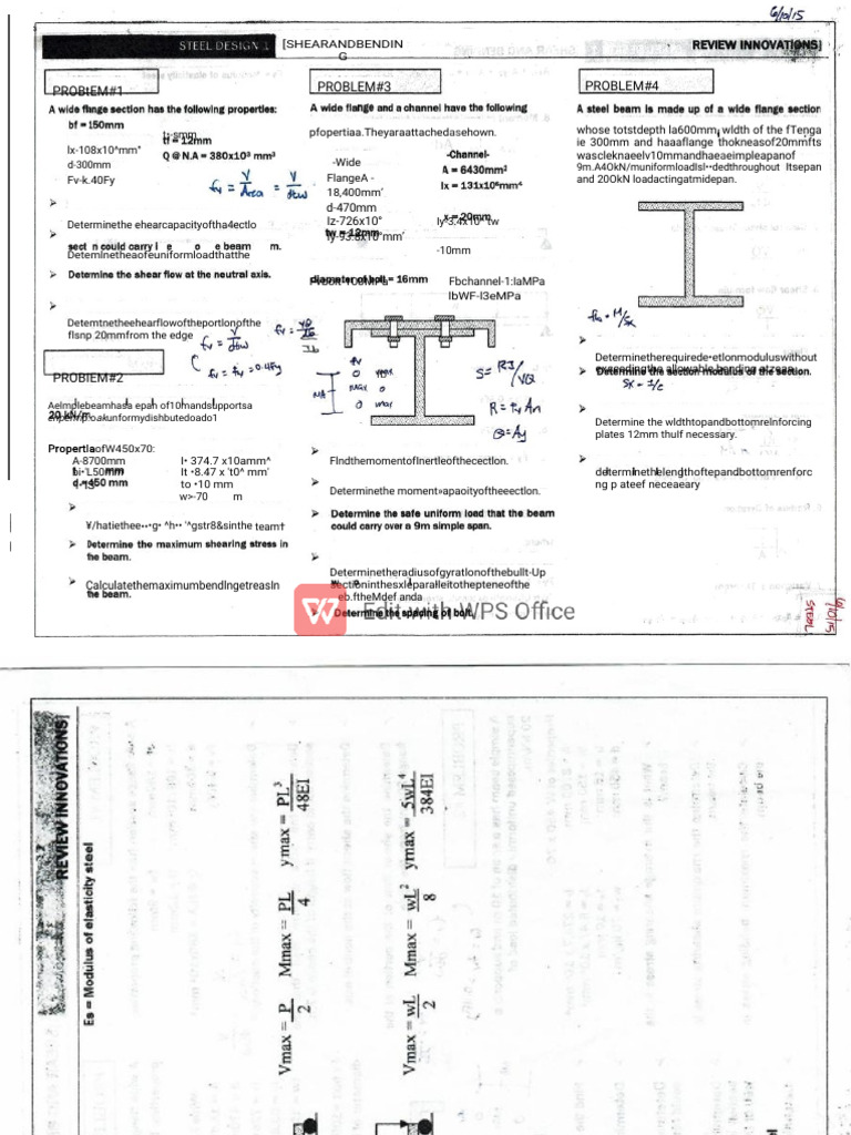 Shear and Bending Problem Solutions | PDF | Science & Mathematics ...