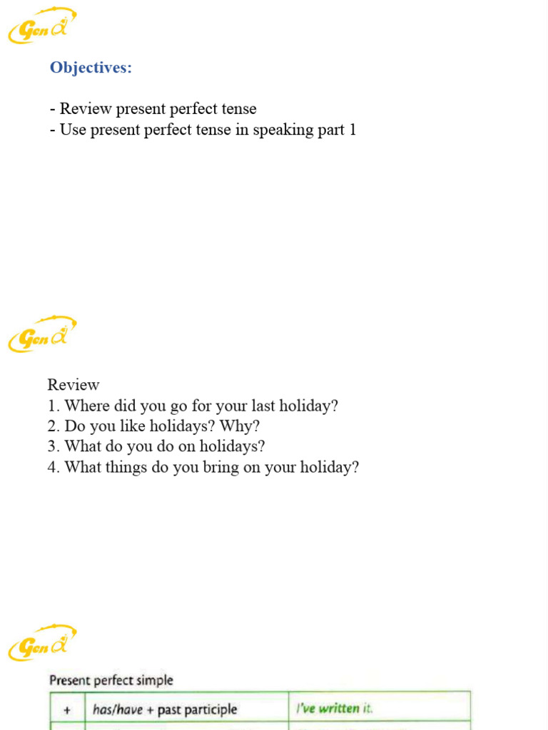Present perfect | PDF