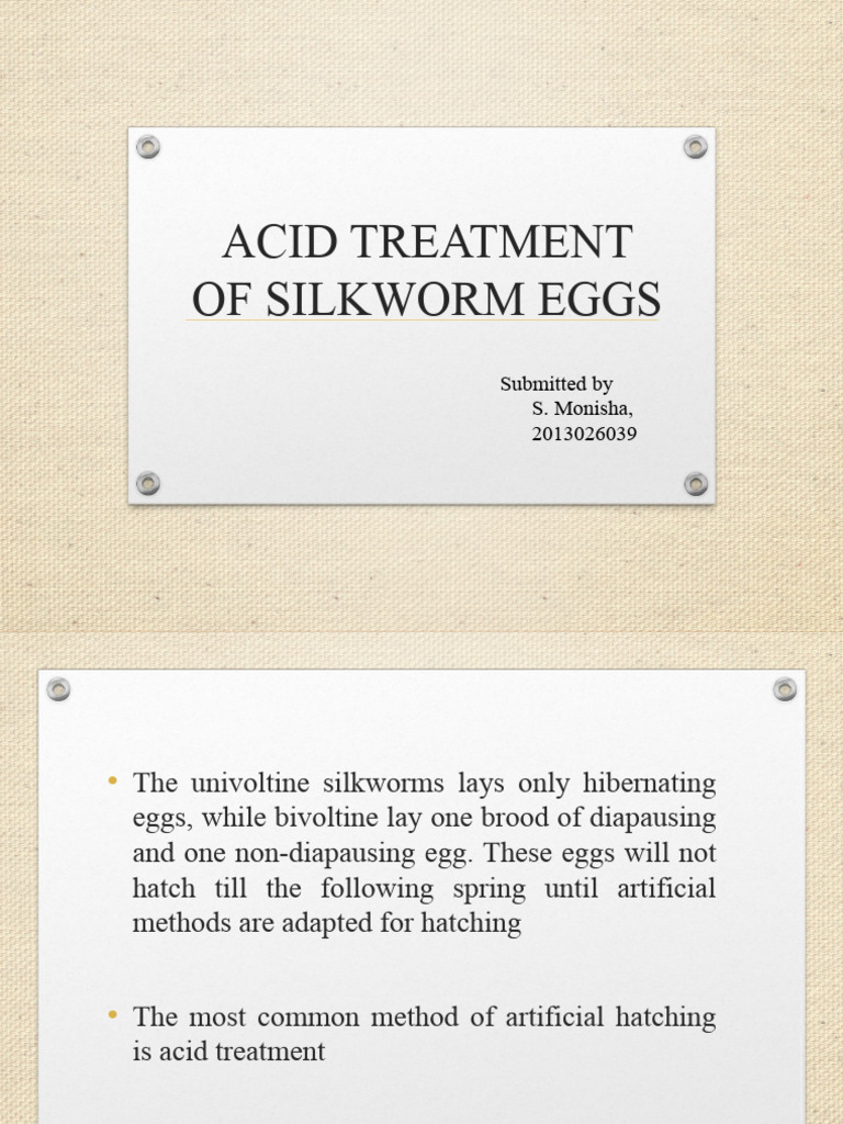 Acid Treatment of Silkworm Eggs | PDF | Hydrochloric Acid | Acid