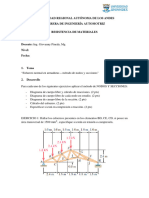 Tarea 3. Análisis de Armaduras - Nodos y Secciones