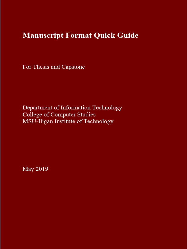MSU Thesis Formatting Guide | PDF