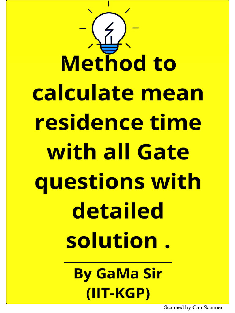 CRE Mean Residence Time PDF