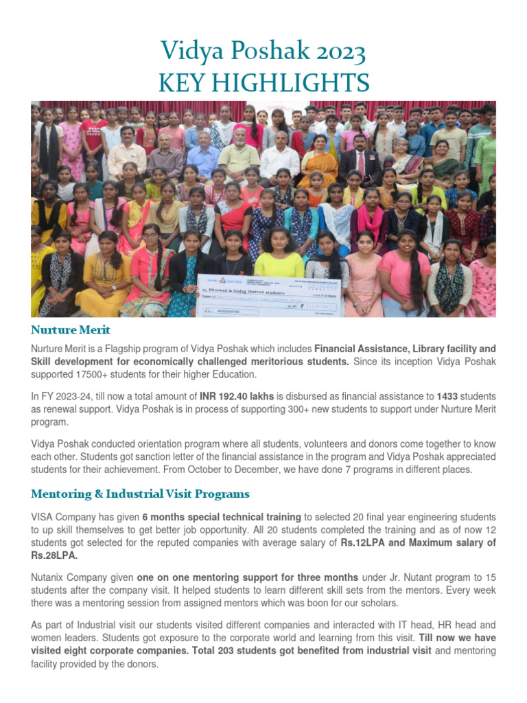 Vidya Poshak 2023: Empowering Students | PDF | Mental Health