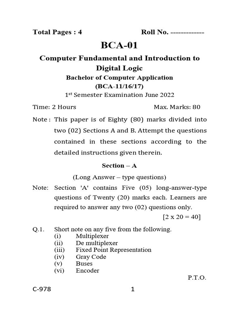 Bca 01 | PDF | Teaching Methods & Materials