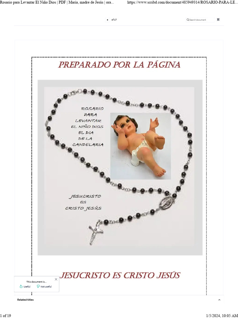 Rosario para Levantar El Niño Dios PDF María, Madre de Jesús Orador Del ...