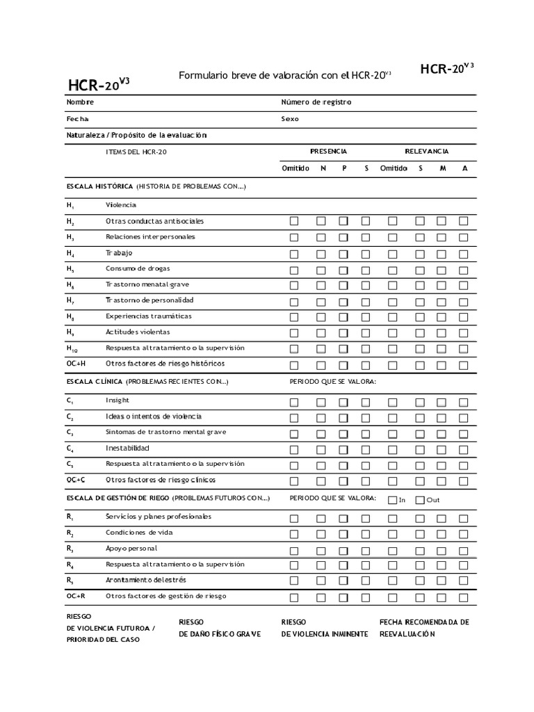 HCR 20 | PDF