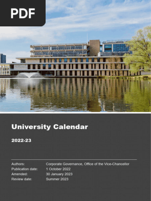 University Calendar 2022 23
