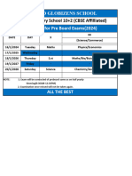 Class 10,12 Preboard Datesheet