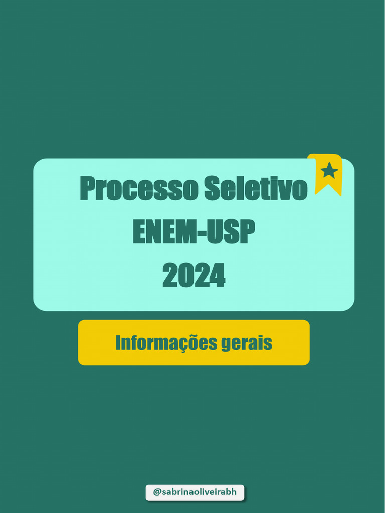 Processo Seletivo ENEM-USP 2024 | PDF