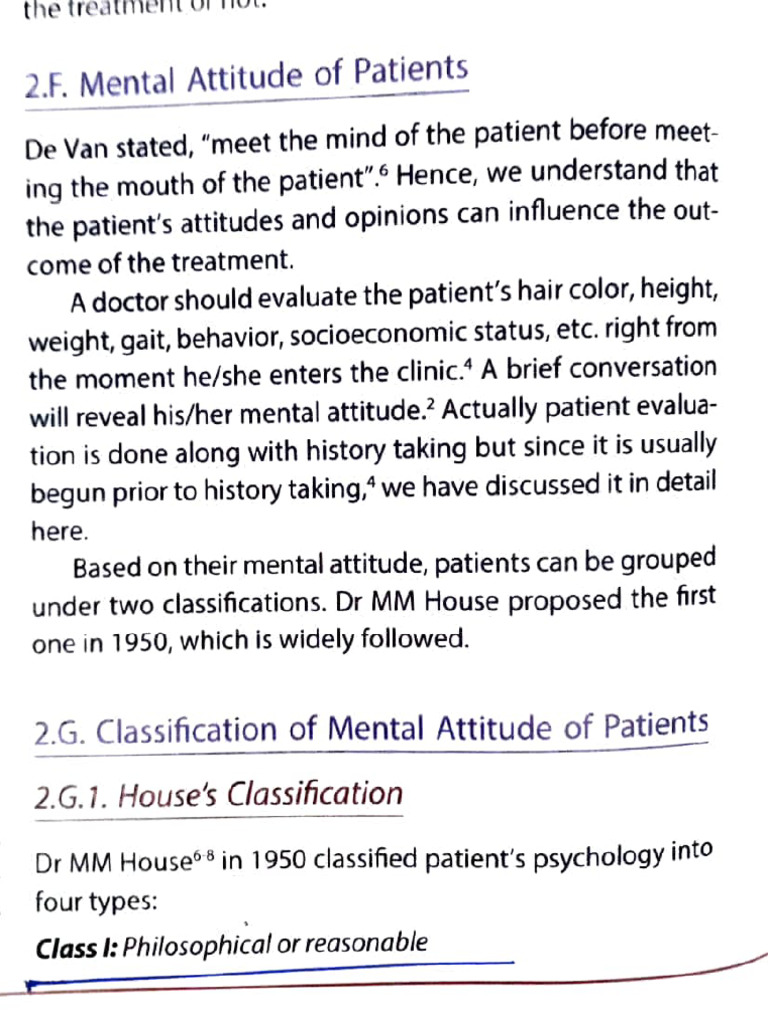 House Classification of Patient Attitudes | PDF | Wellness | Science ...