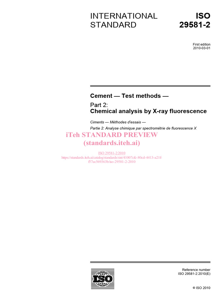 Iso 29581 2 2010 | PDF | Oxide | International Organization For ...