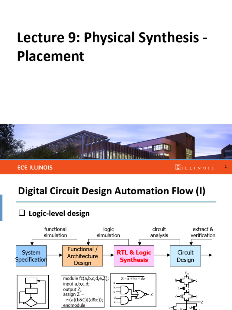 Lecture9 PhysicalSynthesis Placement | PDF