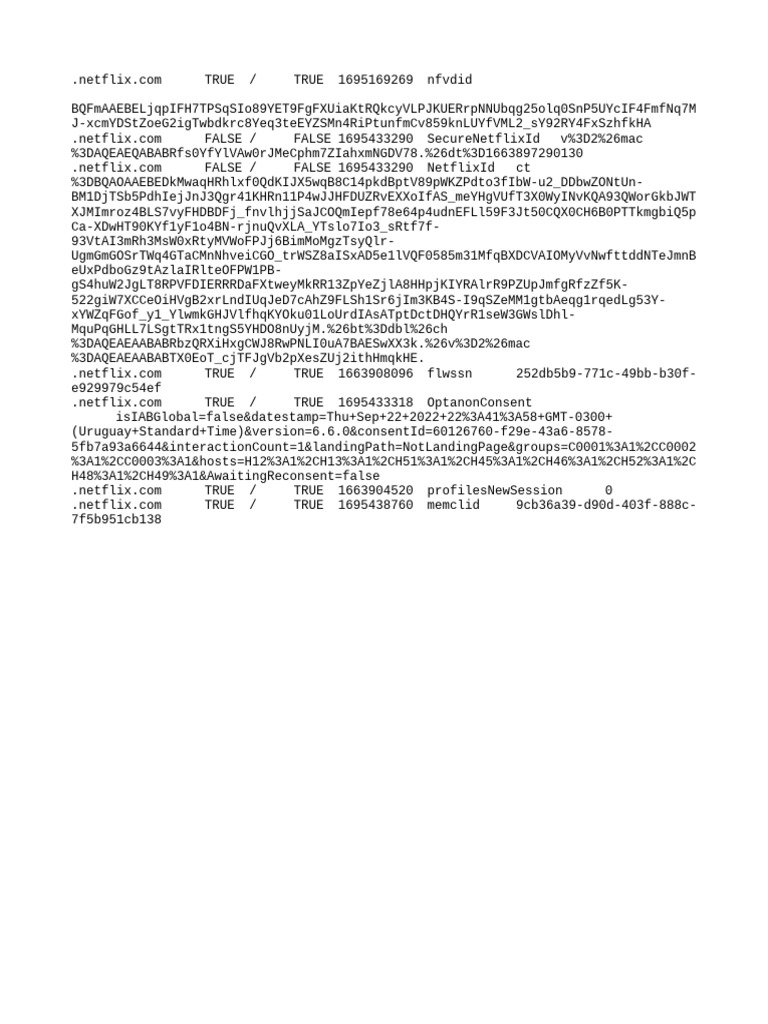 Netflix Cookie Data Details | PDF