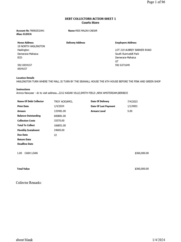 Debt Collection Action Plan | PDF | Debt | Credit