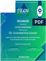 ESG - Environmental Social Governance: Luiz Filipe Andrade Barbosa