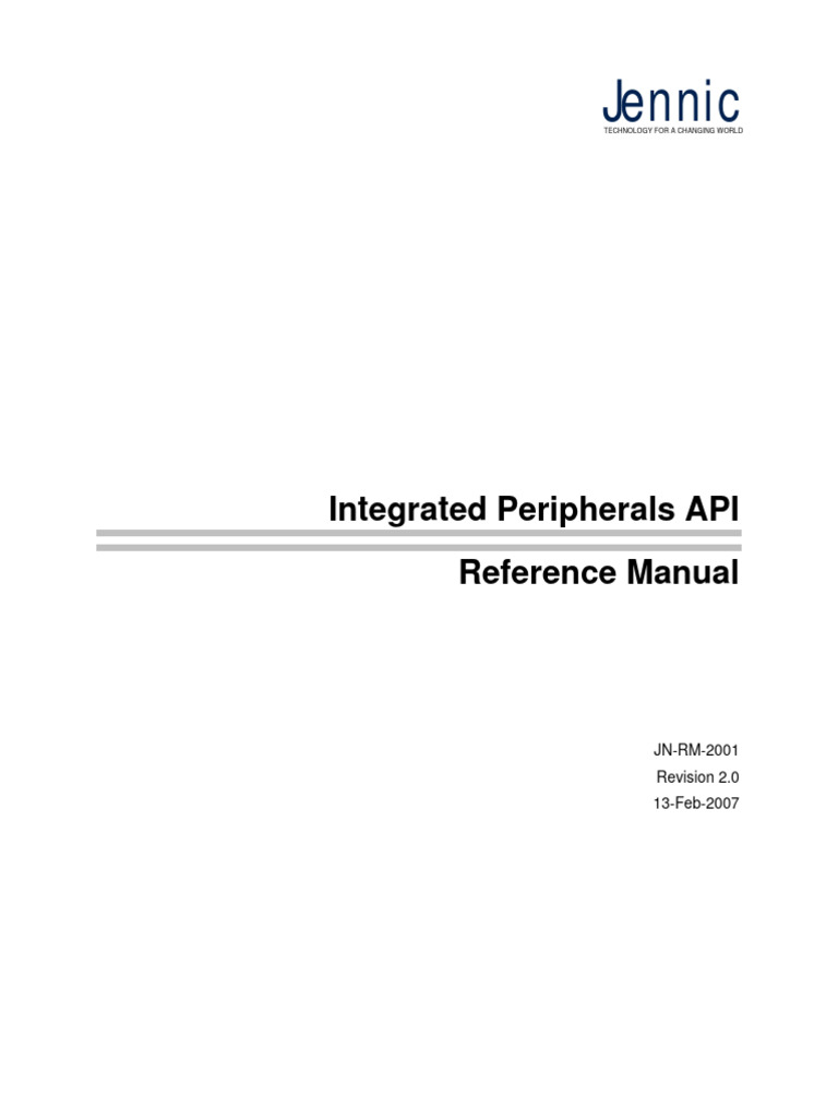 Integrated Peripherals API Manual | PDF | Analog To Digital Converter ...