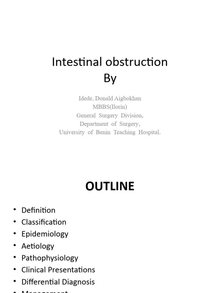 Instestinal Obstruction Ubth | PDF | Clinical Medicine | Diseases And ...