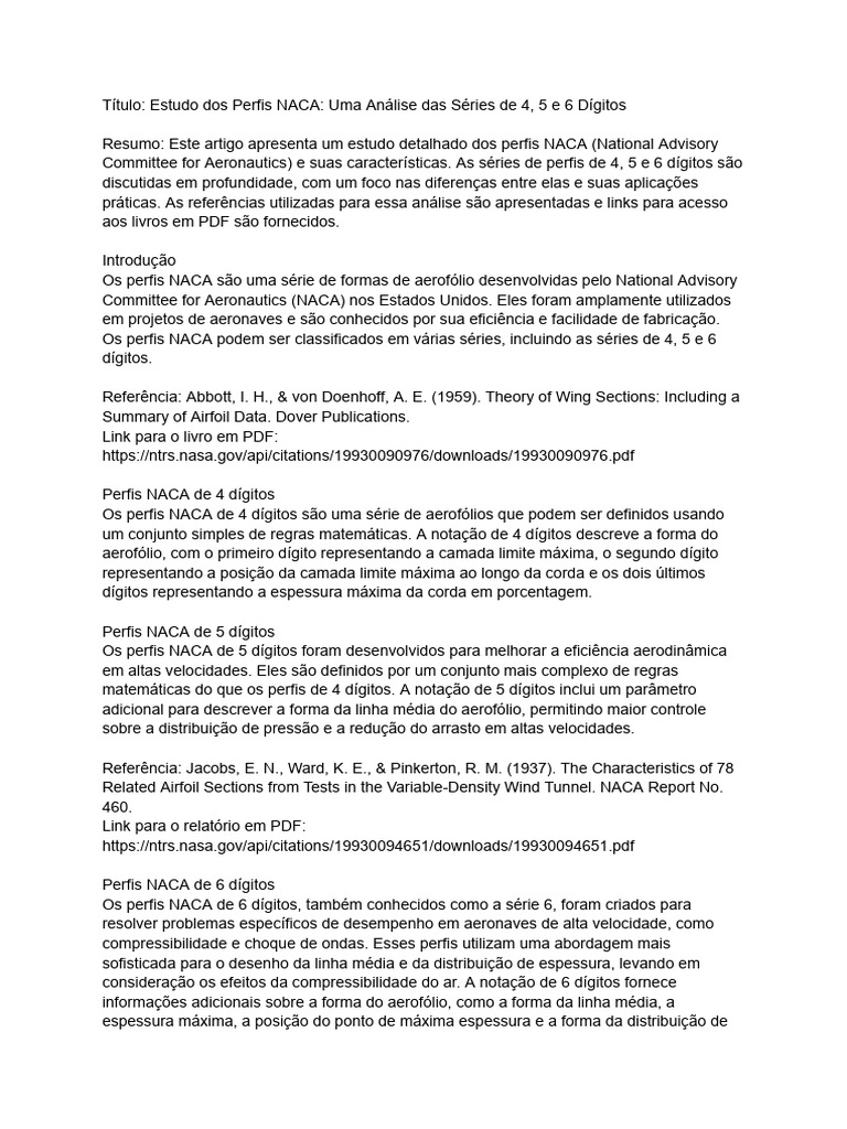 Introdução Aos Perfis NACA | PDF