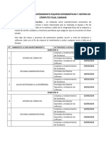 Plan Anual de Mantenimiento Equipos Informáticos y Centro de Cómputo Filial Camaná