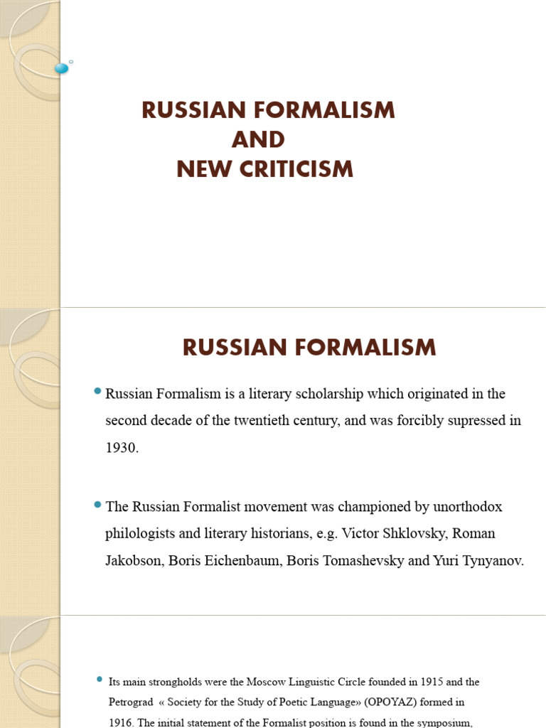 4-Russian Formalism and New Criticism | PDF