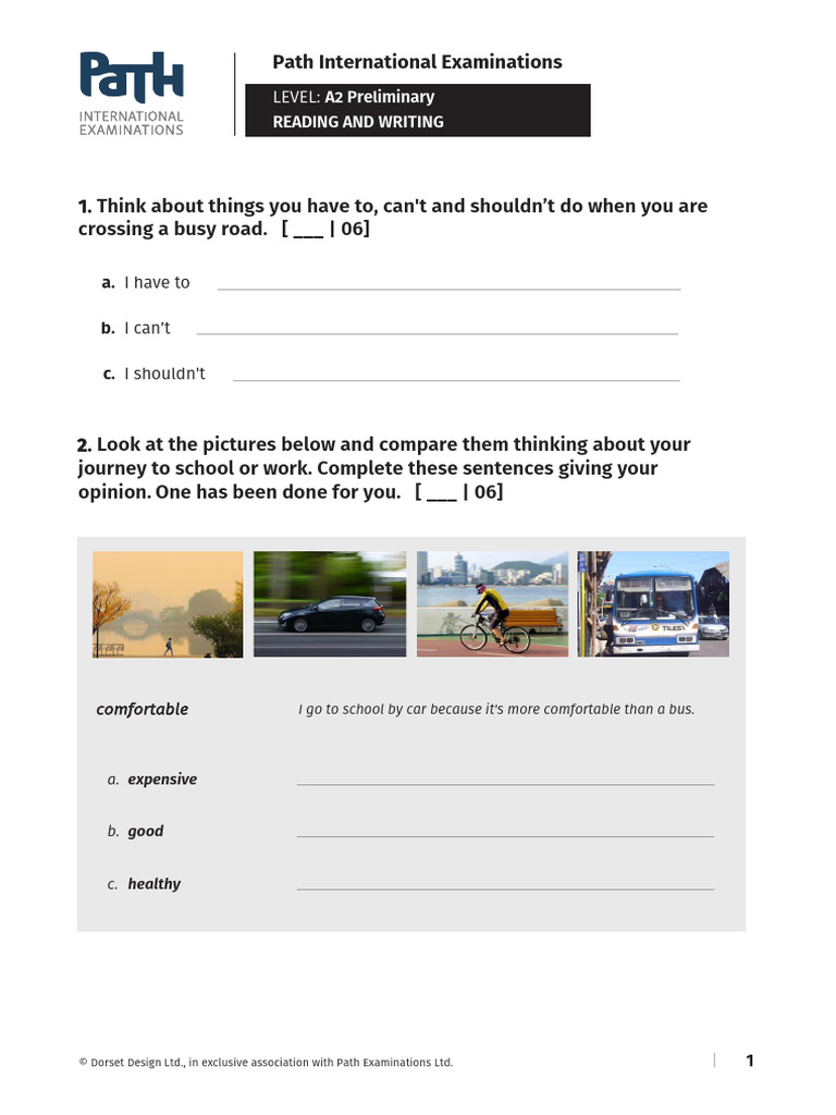 A2 Preliminary Reading and Writing Module PDF