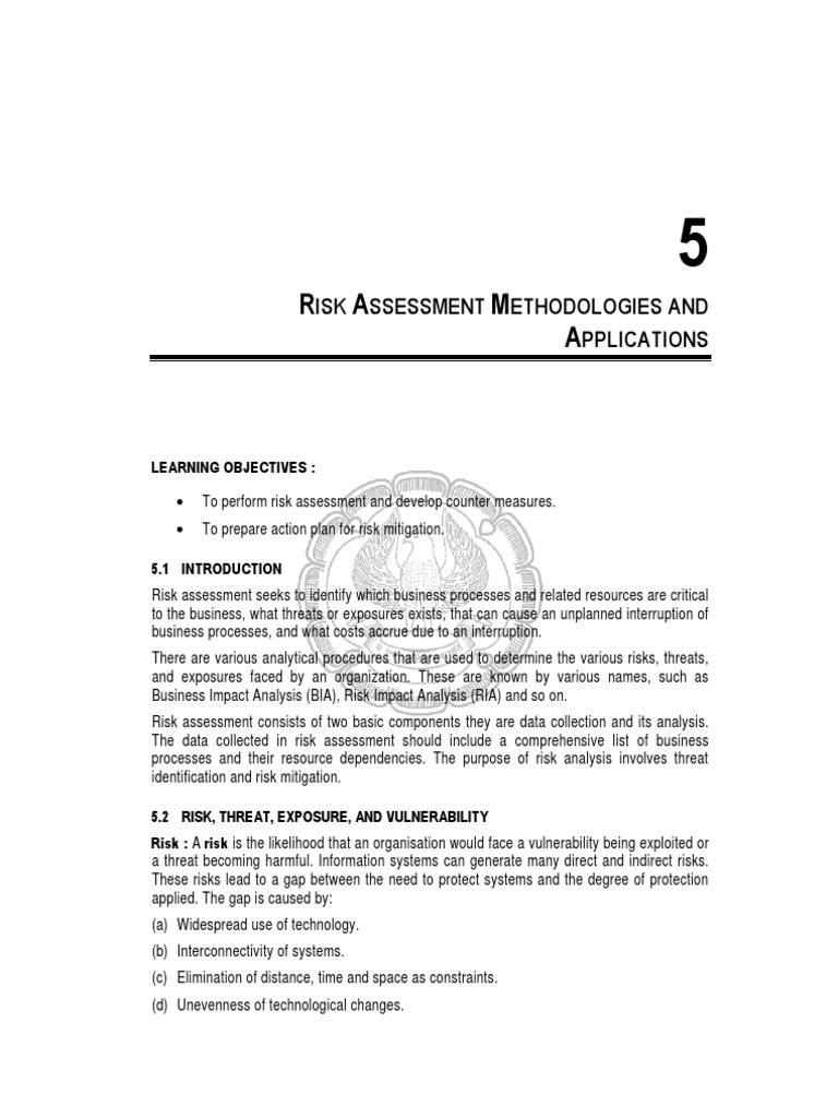 R A M A: ISK Ssessment Ethodologies and Pplications | PDF | Threat ...