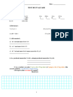 Test Inmultirea Numerelor Naturale