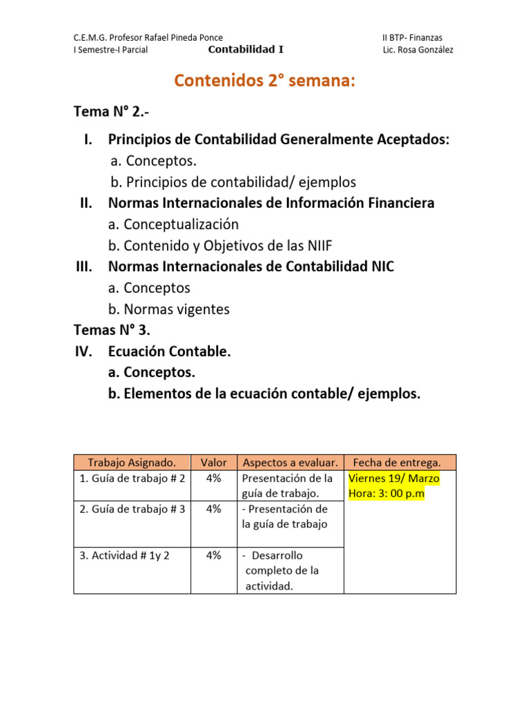 Contabilidad 2° Semana | PDF | Negocios | Finanzas y dinero