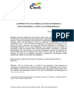 A Importância Da Formação Emancipadora e Humanizadora Na Educação Profissional