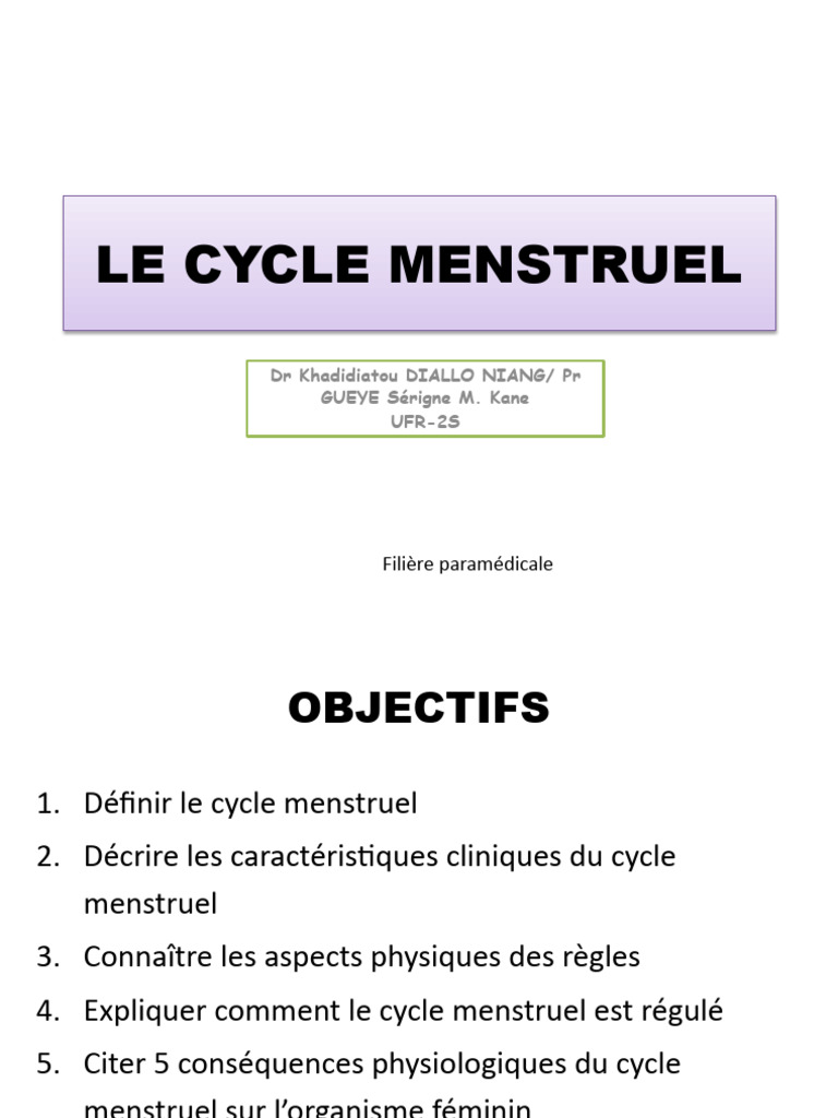 Le Cycle Menstruel 20230318 Pdf