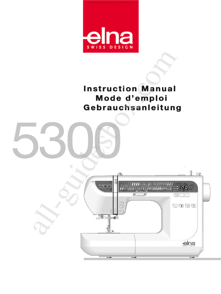 Elna 5300 Sewing Machine Instruction Manual PDF