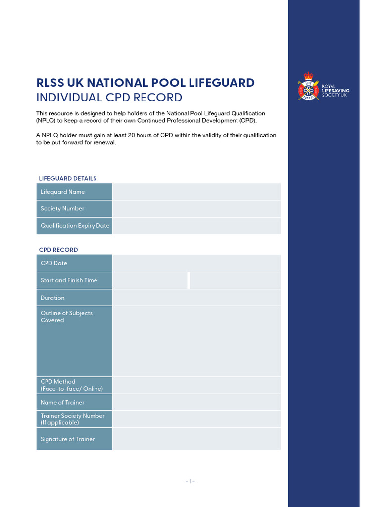 NPLQ CPD Record Keeping Guide | PDF | Career & Growth
