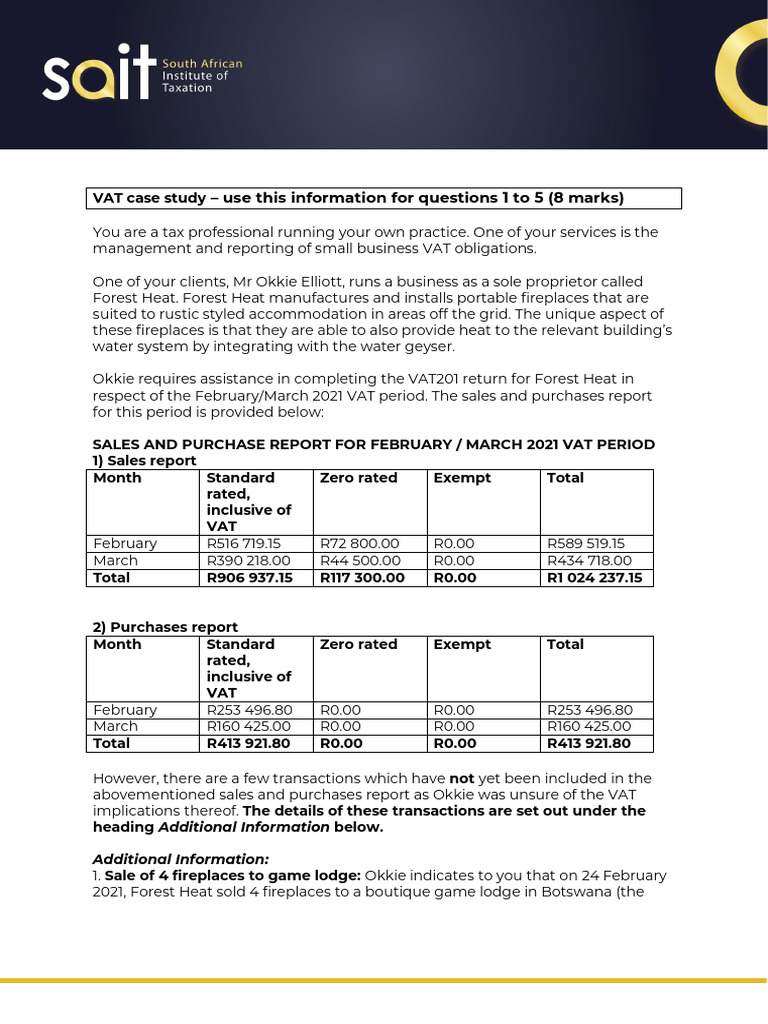 Vat Management For Forest Heat Business Pdf Finance Money
