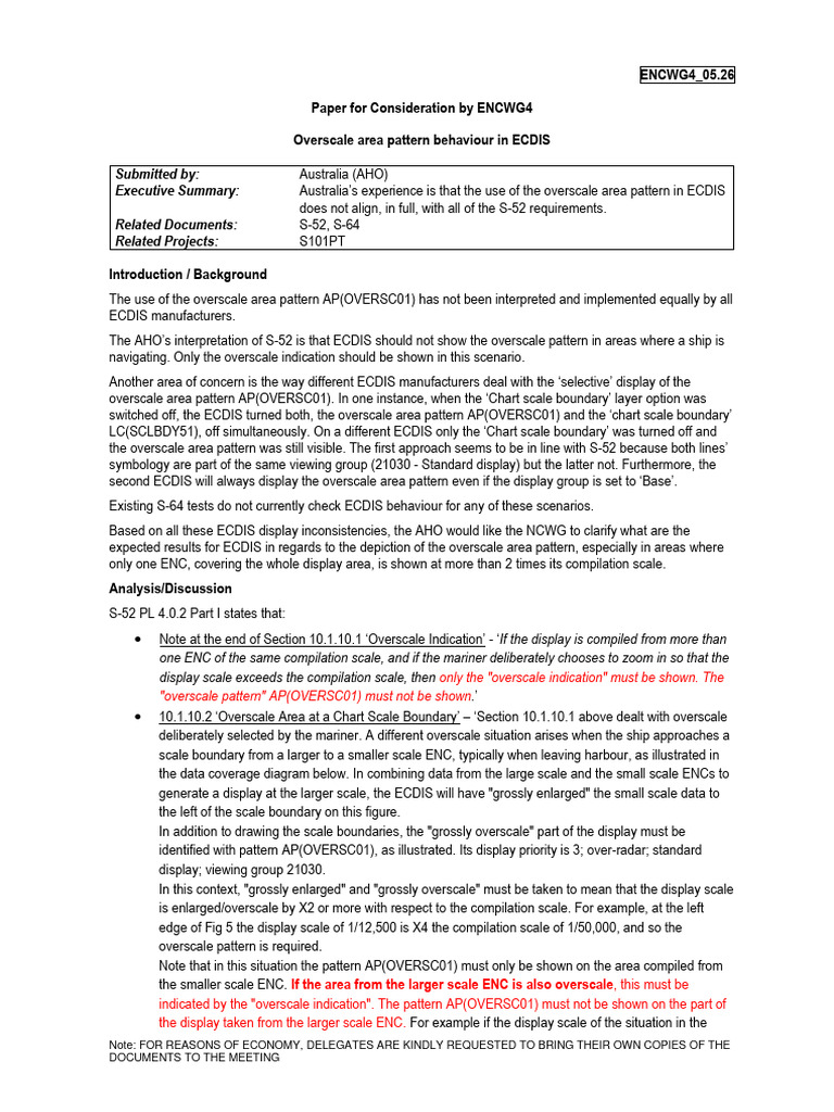 Overscale Pattern in ECDIS: Clarifications Needed | PDF