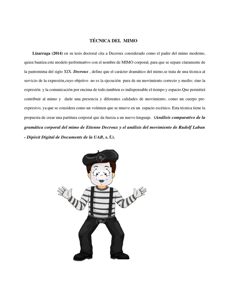 Técnica del Mimo según Decroux | PDF