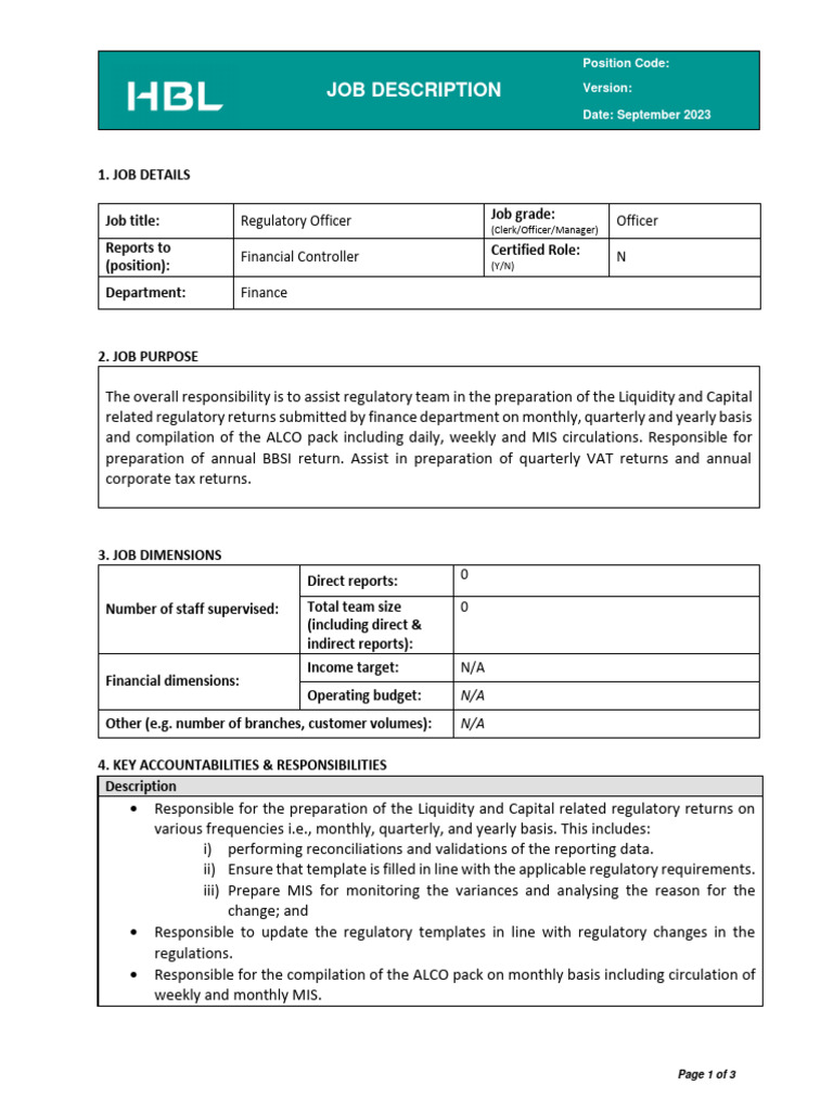 Job Description Regulatory officer (2) PDF