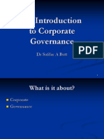 An Introduction To Corporate Governance: DR Safdar A Butt