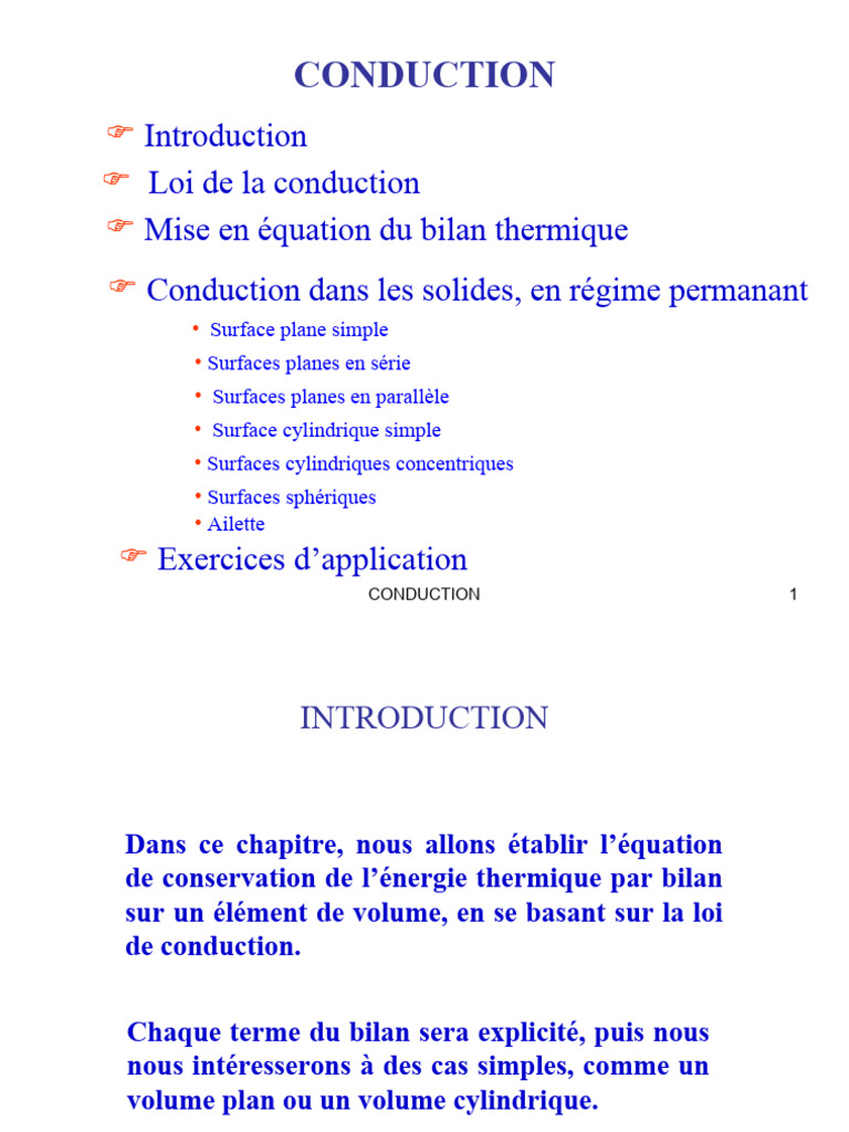Principes de la conduction thermique | PDF