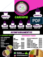 Cardápio de Açaí No Copo Simples Roxo