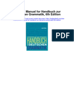 Solution Manual for Handbuch Zur Deutschen Grammatik 6th Edition